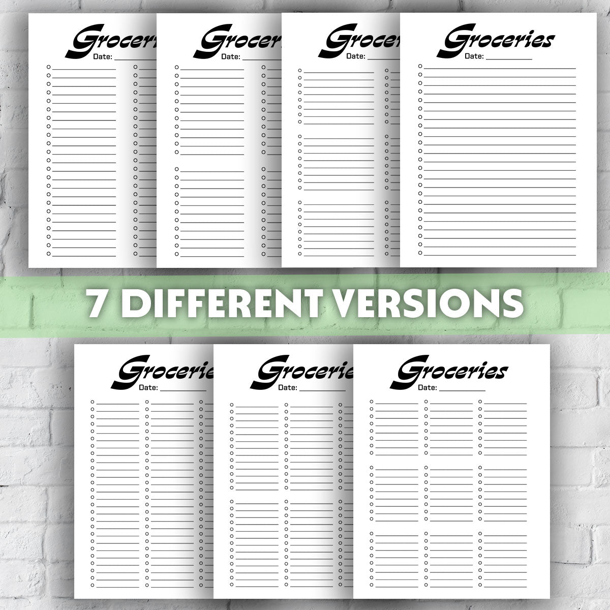 Printable Grocery List - Vintage