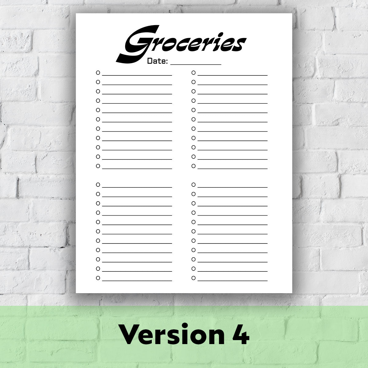 Printable Grocery List - Vintage