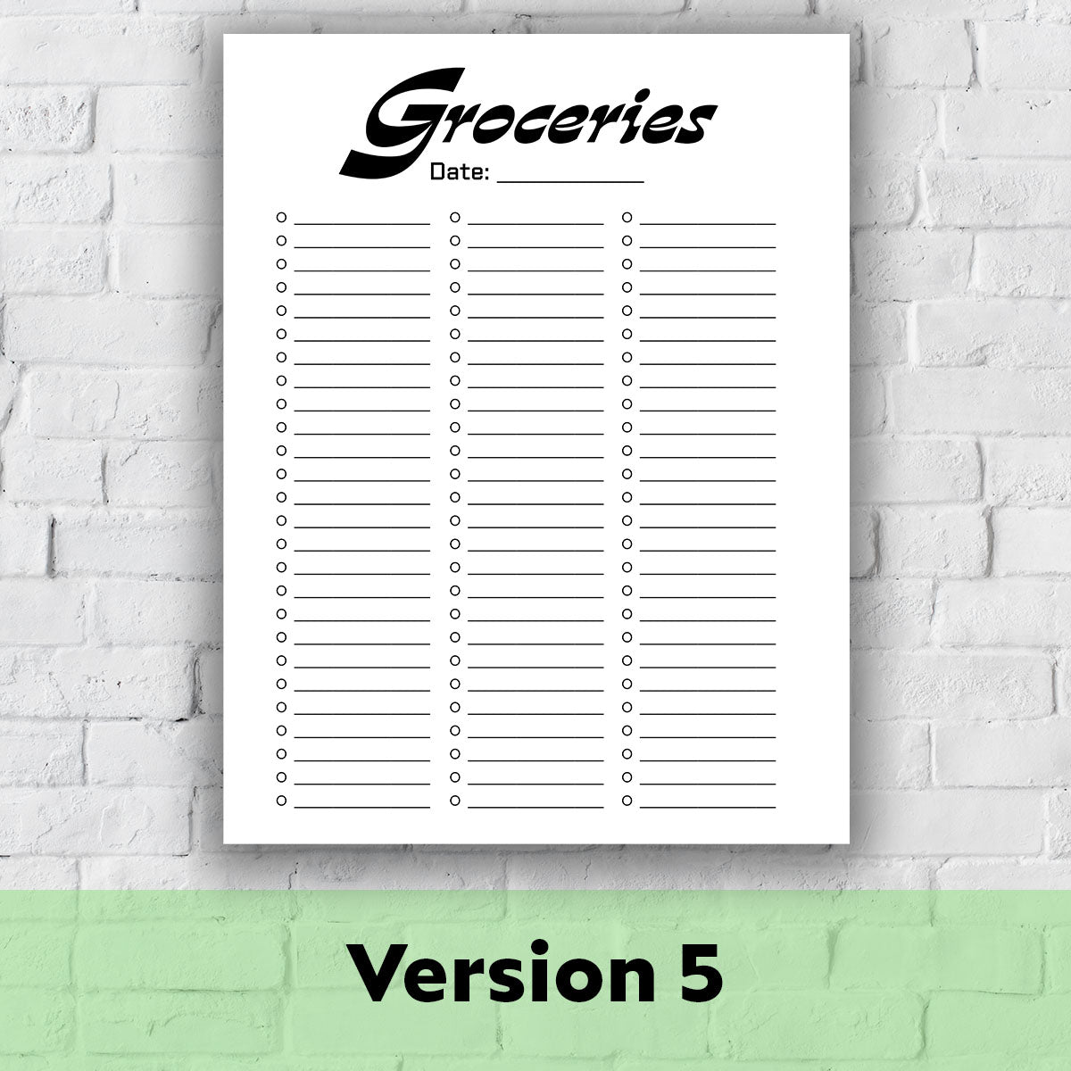 Printable Grocery List - Vintage