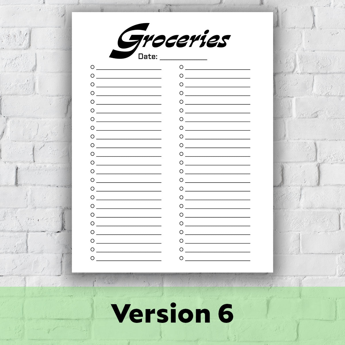 Printable Grocery List - Vintage