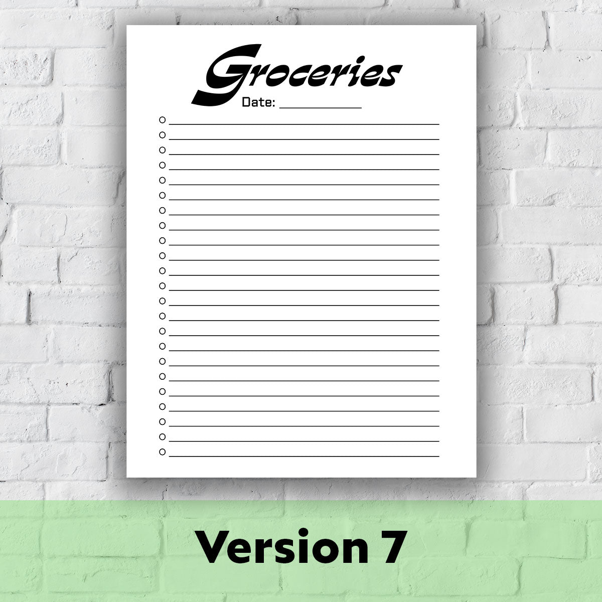 Printable Grocery List - Vintage