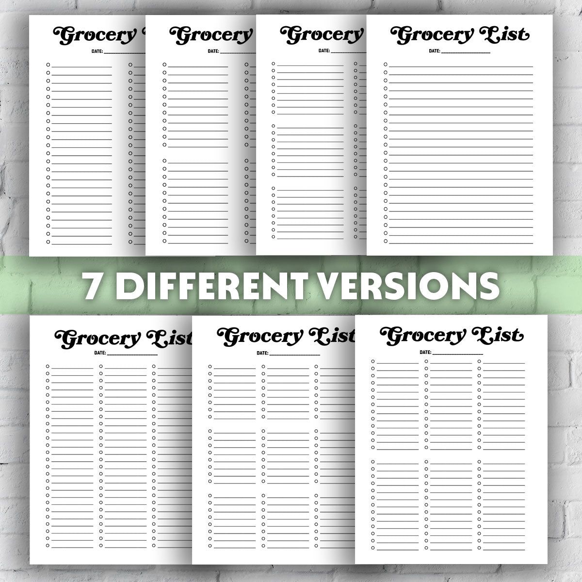 Printable Grocery List - Grocery List
