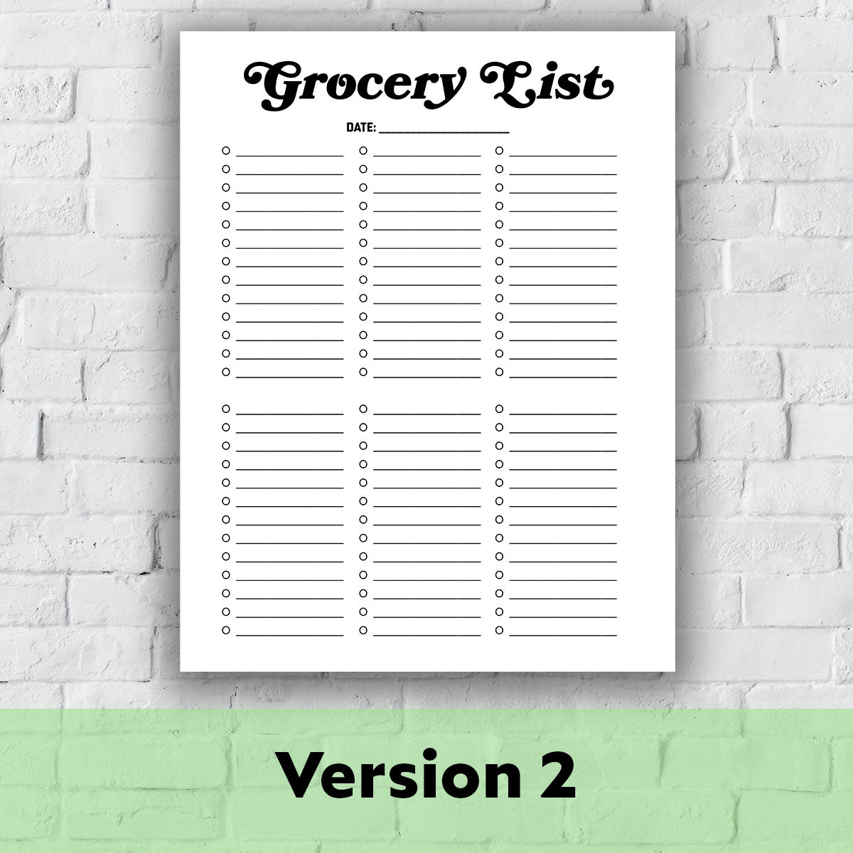 Printable Grocery List - Grocery List