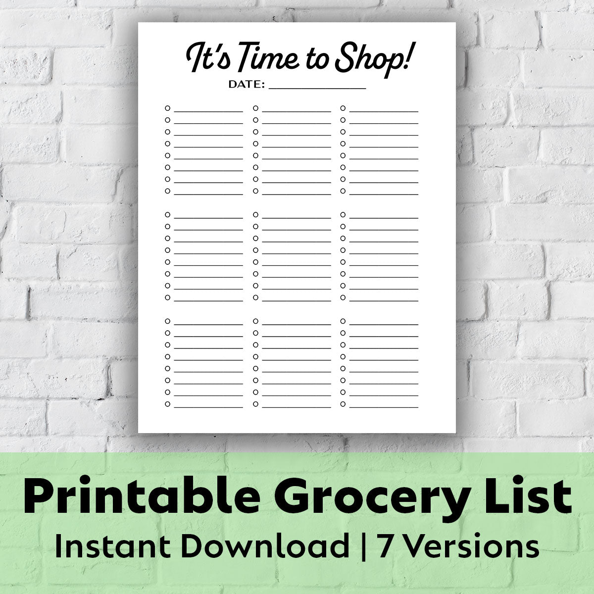 Printable Grocery List - It&
