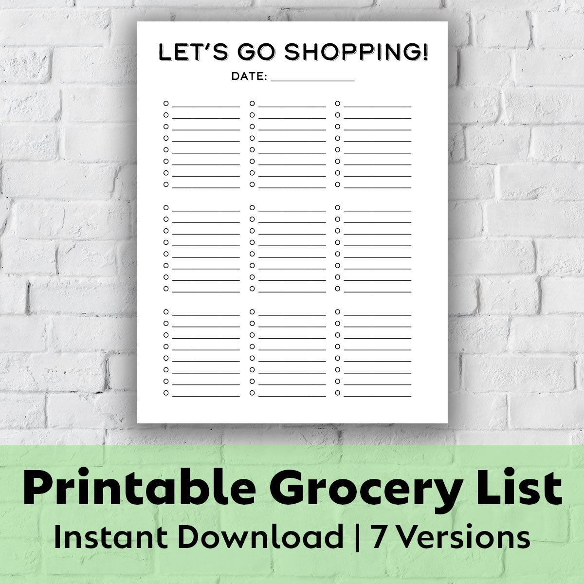 Printable Grocery List - Let&