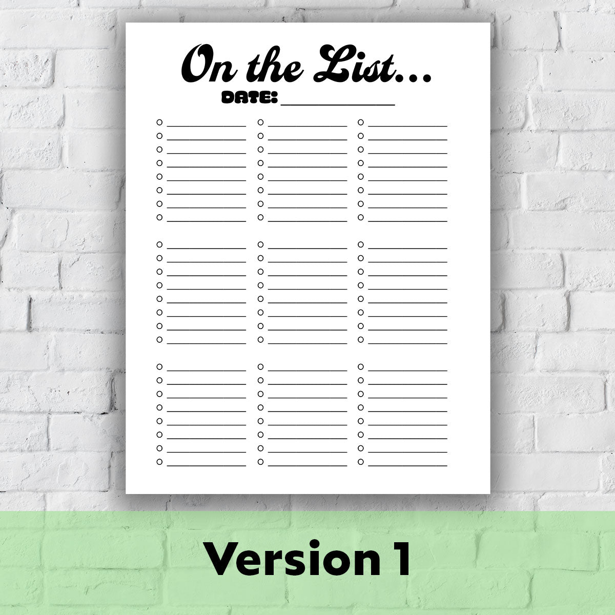 Printable Grocery List - On the List...