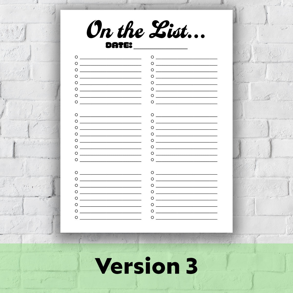 Printable Grocery List - On the List...