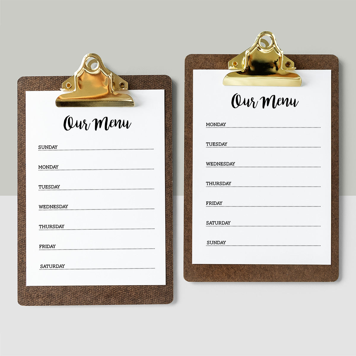 Printable 1-Week Dinner Menu - Farmhouse Menu