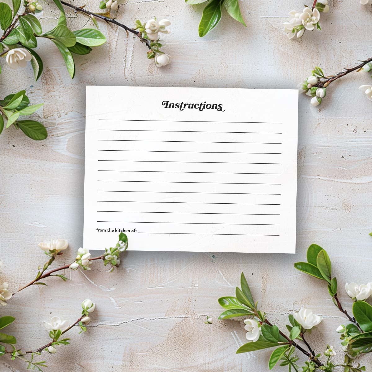Printable Recipe Card - Vintage Style 1