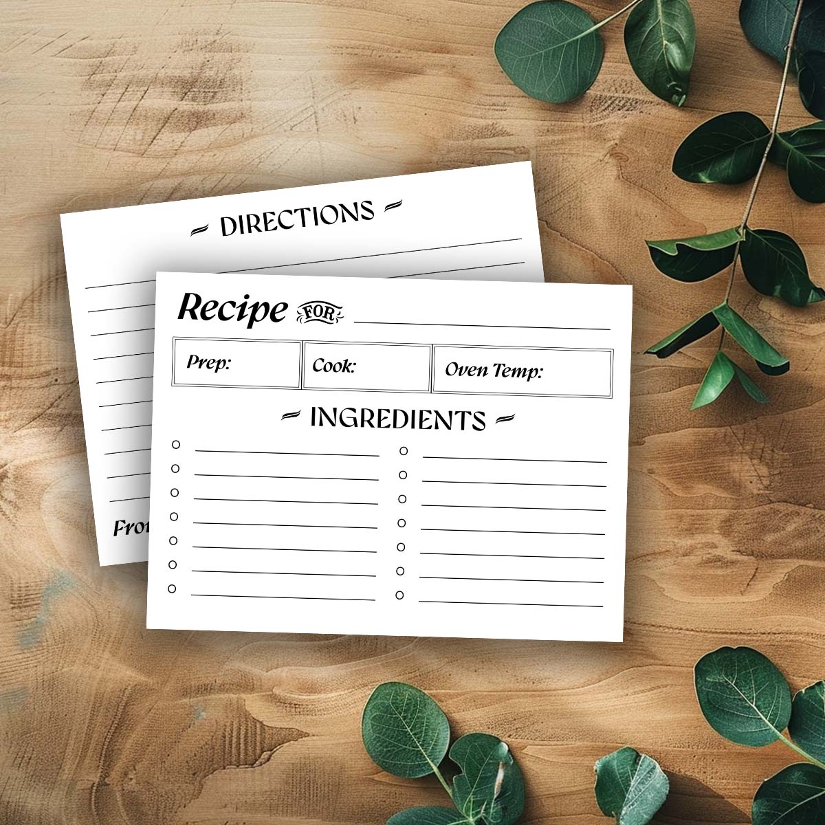 Printable Recipe Card - Vintage Style 3
