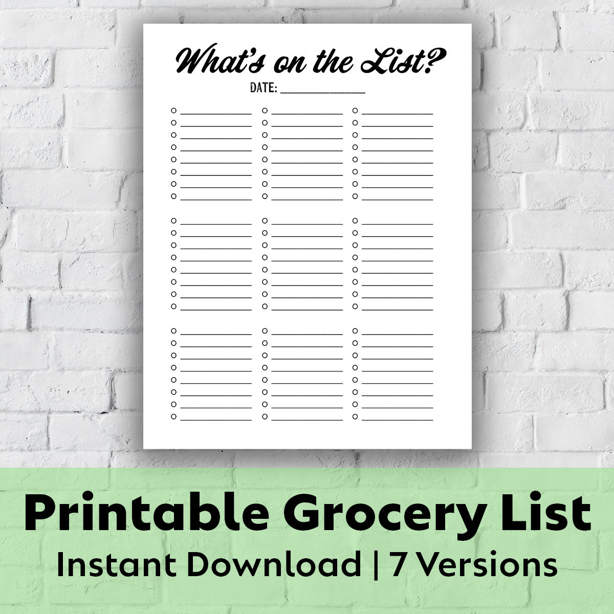 Printable Grocery List - What&