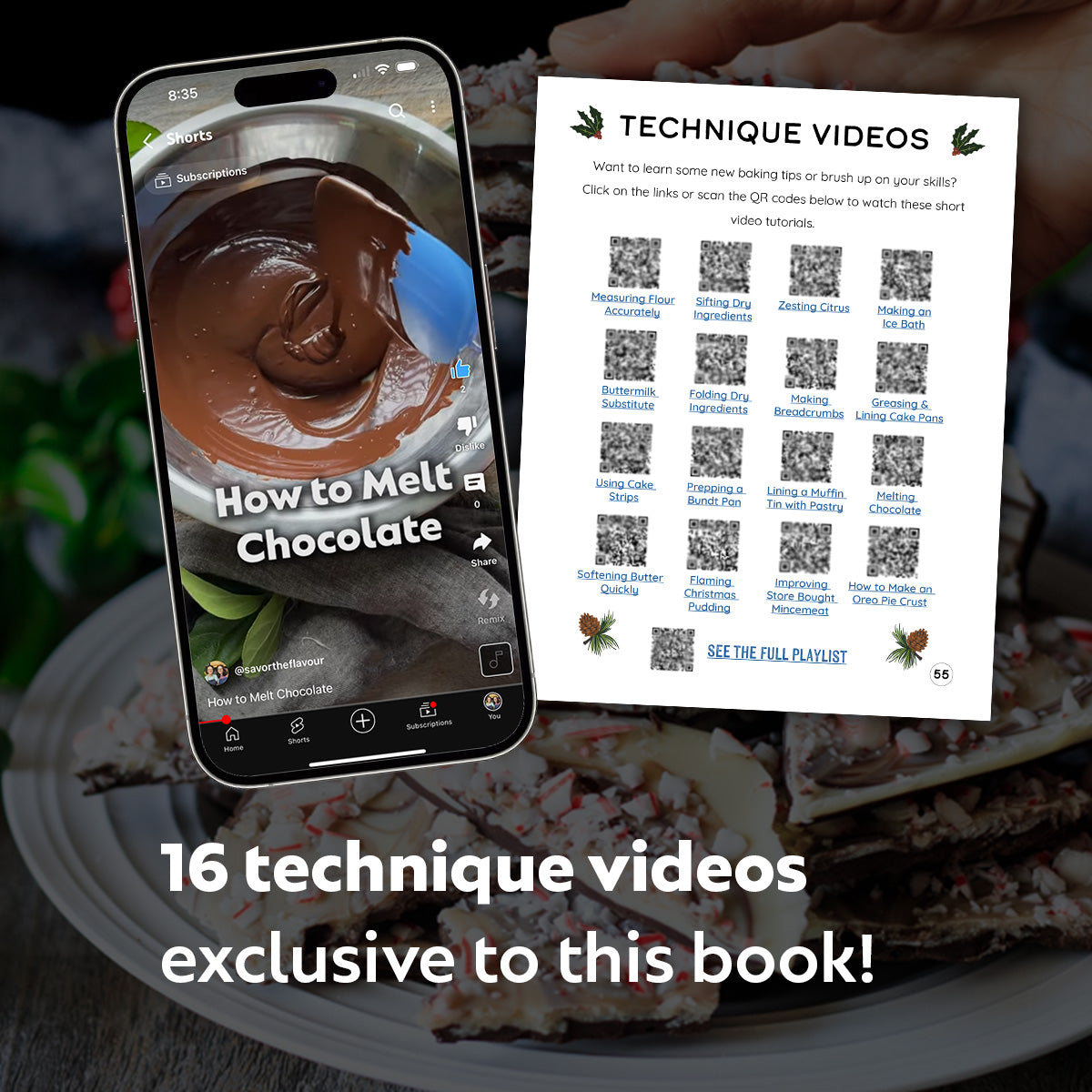 melting chocolate video with QR codes.