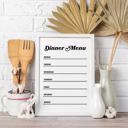 Printable 1-Week Dinner Menu - 80s Style