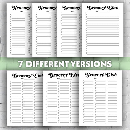 Printable Grocery List - Grocery List