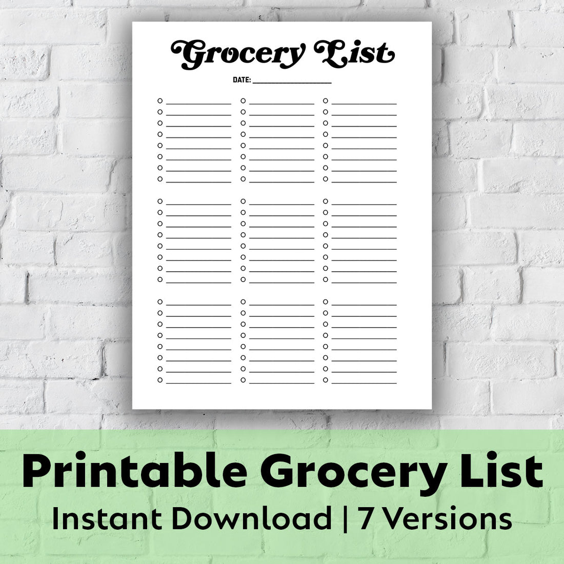 Printable Grocery List - Grocery List