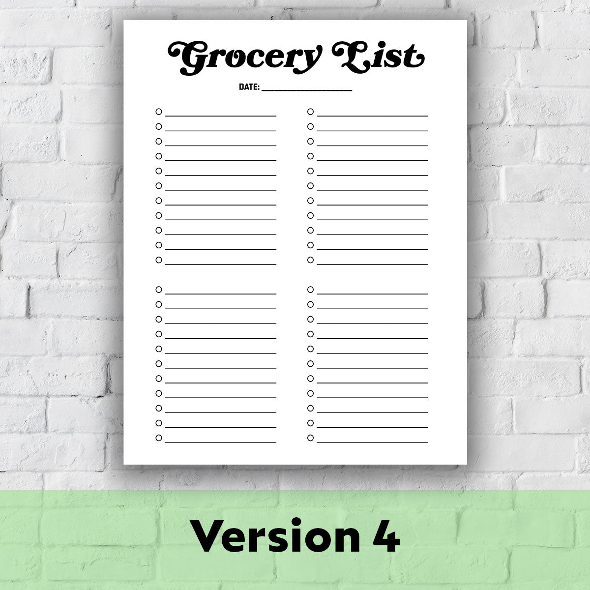 Printable Grocery List - Grocery List