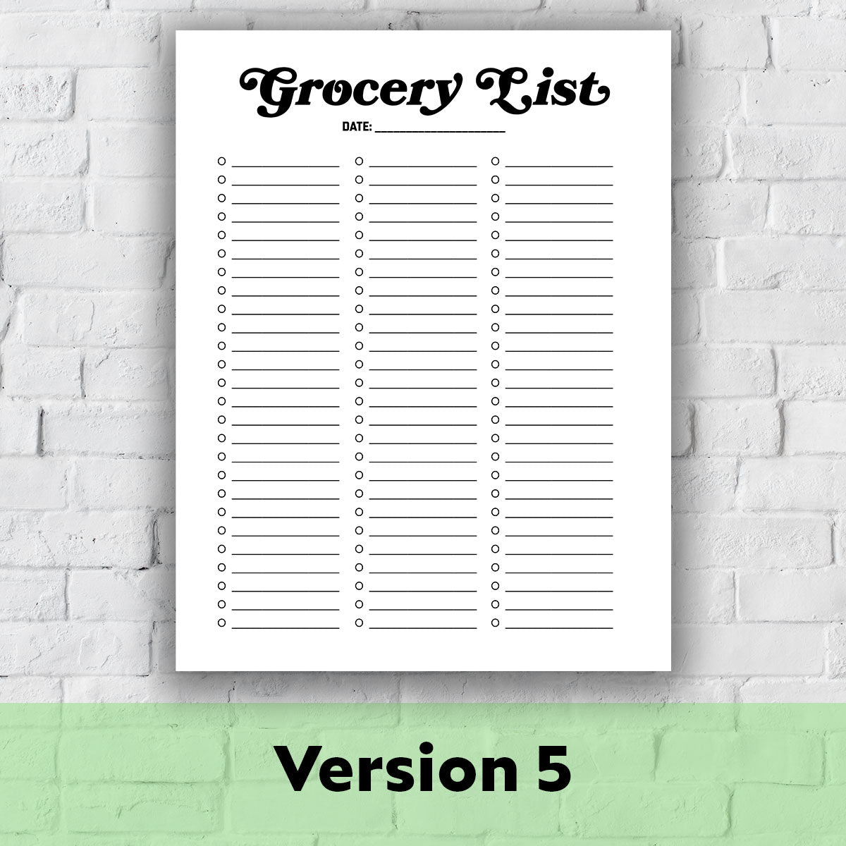 Printable Grocery List - Grocery List