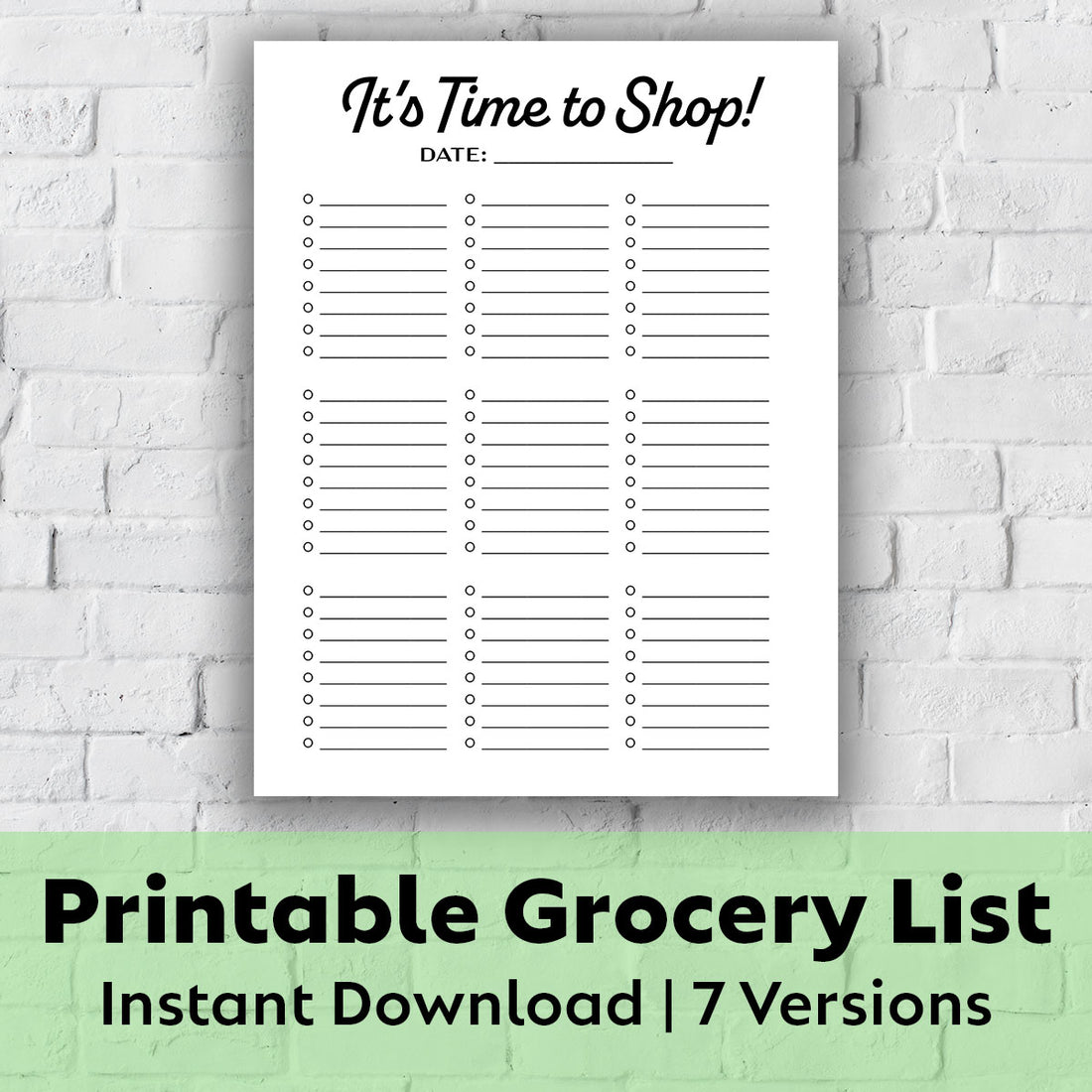 Printable Grocery List - It&