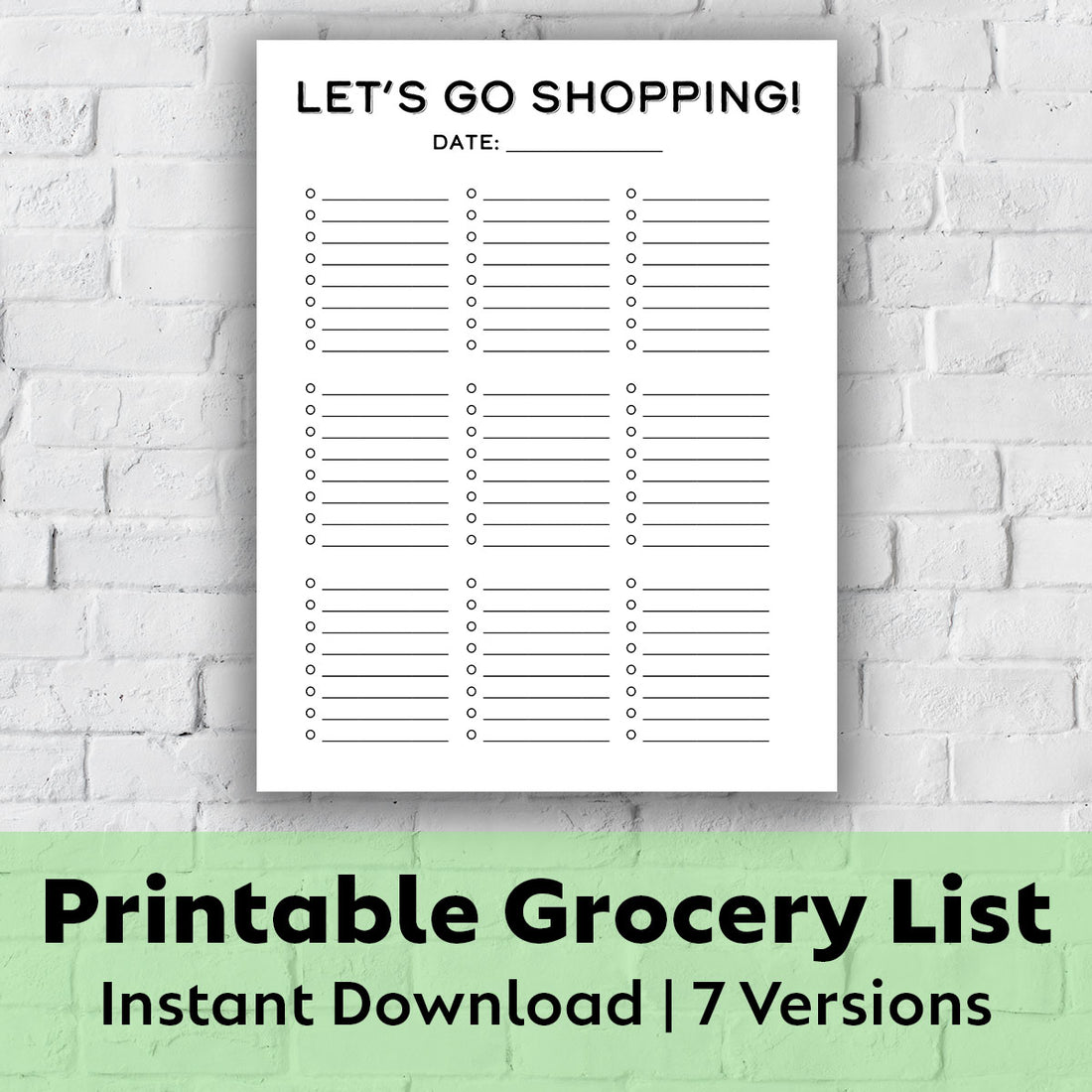 Printable Grocery List - Let&