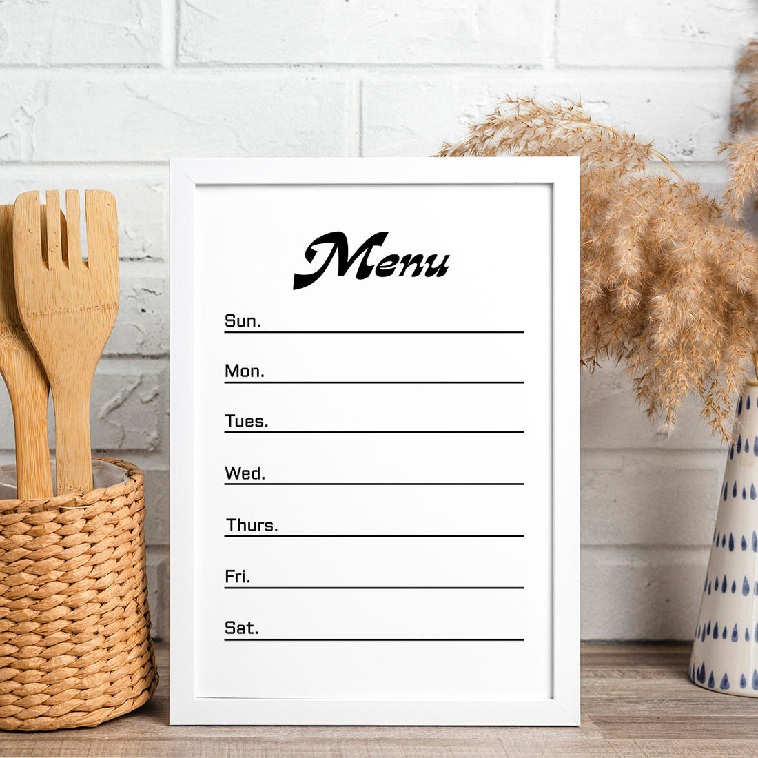 Printable 1-Week Dinner Menu - Vintage Style