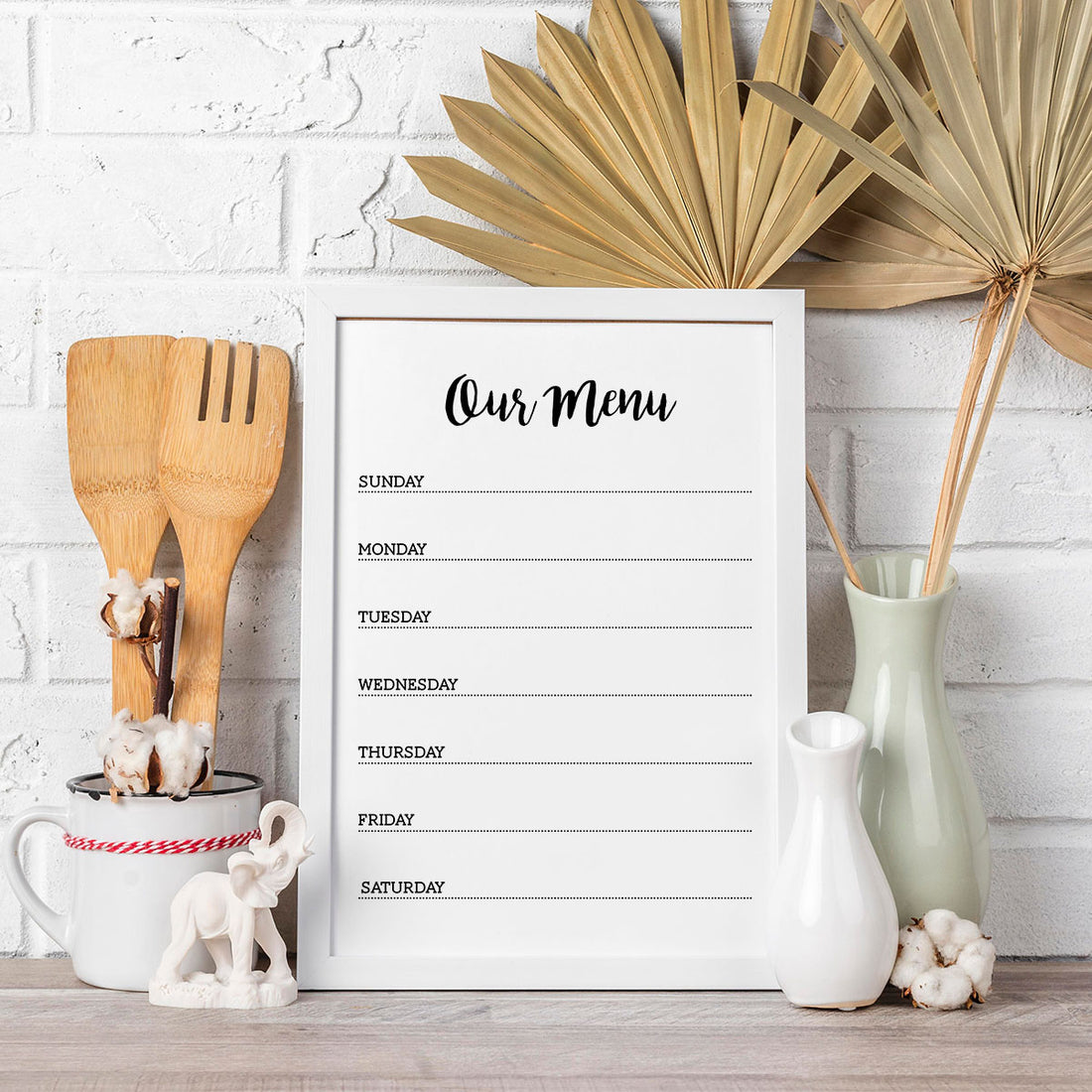 Printable 1-Week Dinner Menu - Farmhouse Menu