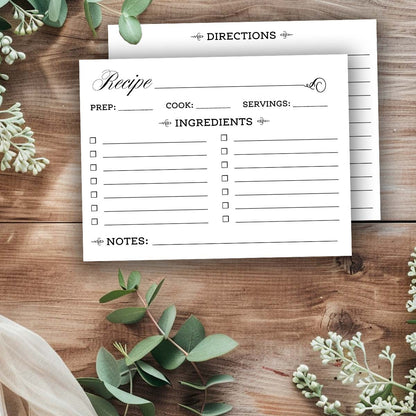 Printable Recipe Card - Elegant Style 1