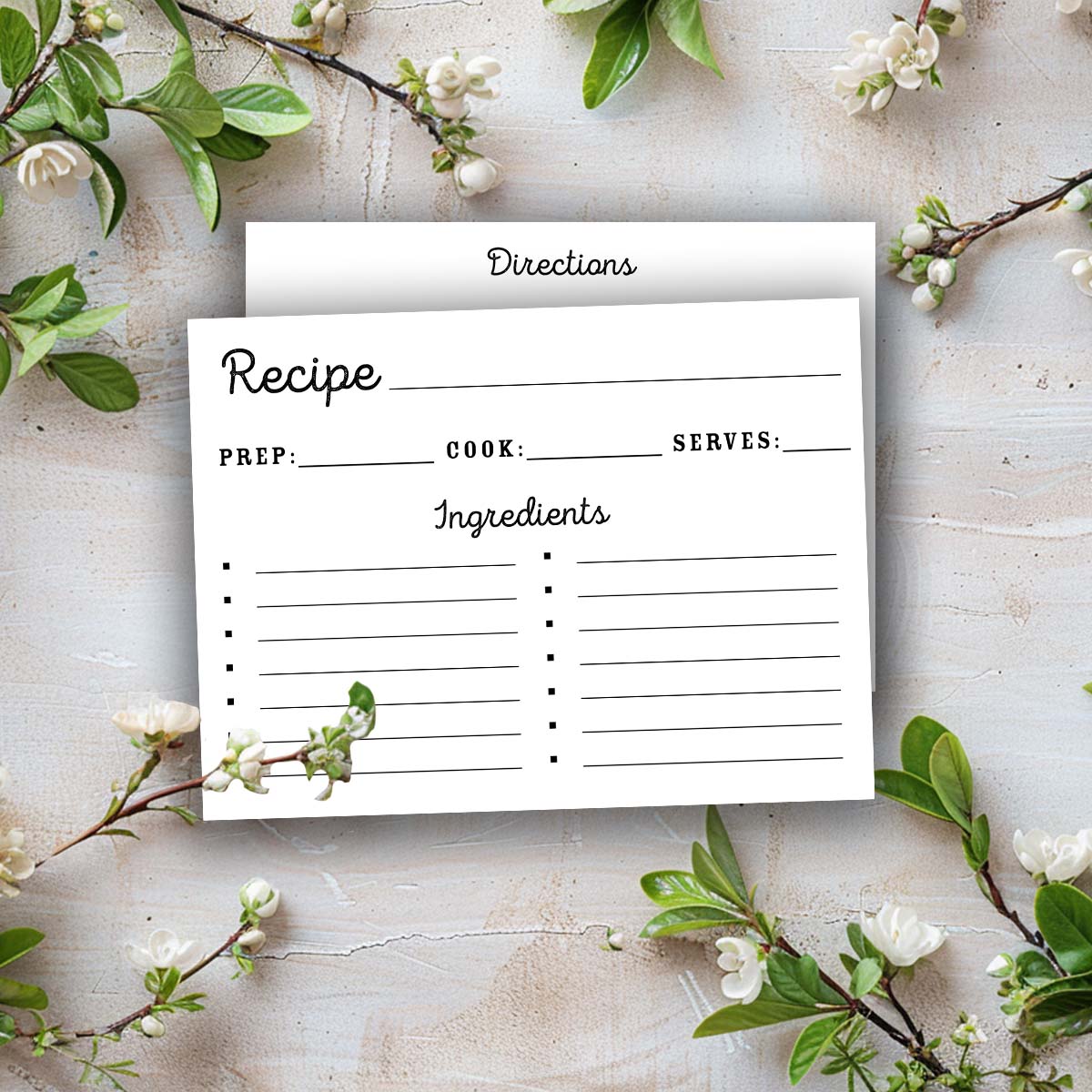 Printable Recipe Card - Modern Style 1