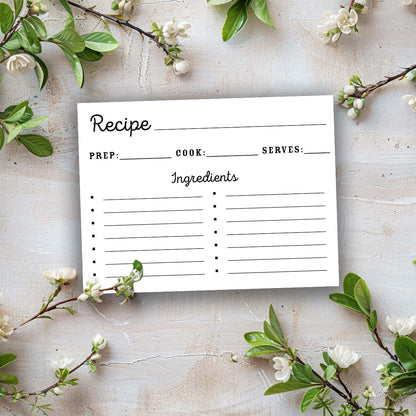 Printable Recipe Card - Modern Style 1