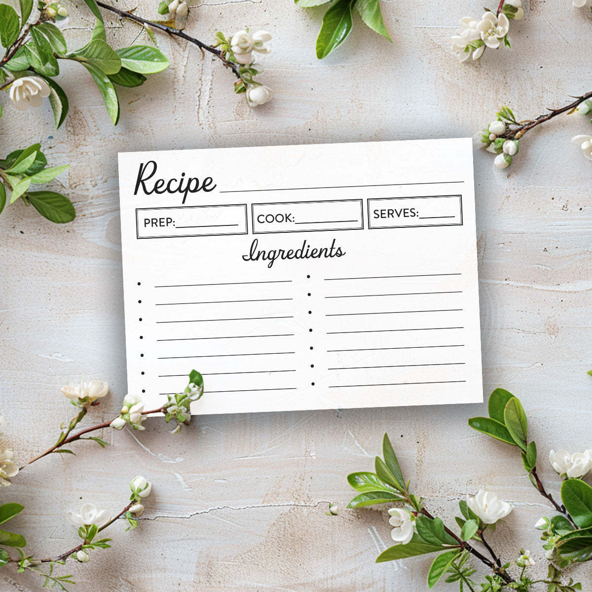 Printable Recipe Card - Modern Style 3