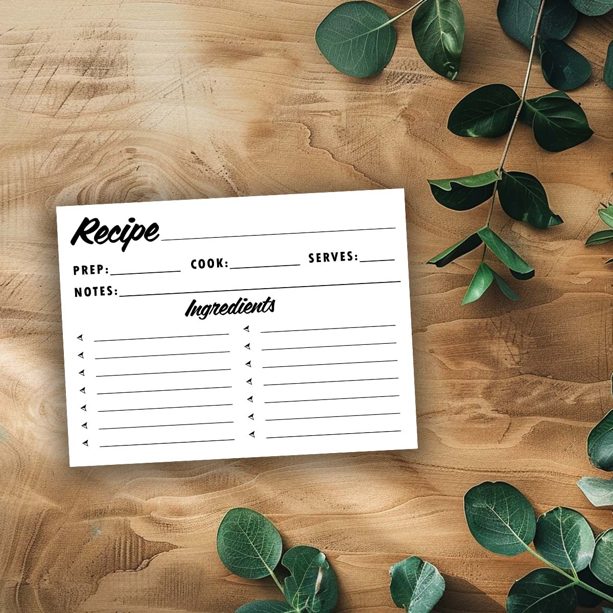 Printable Recipe Card - Modern Style 4