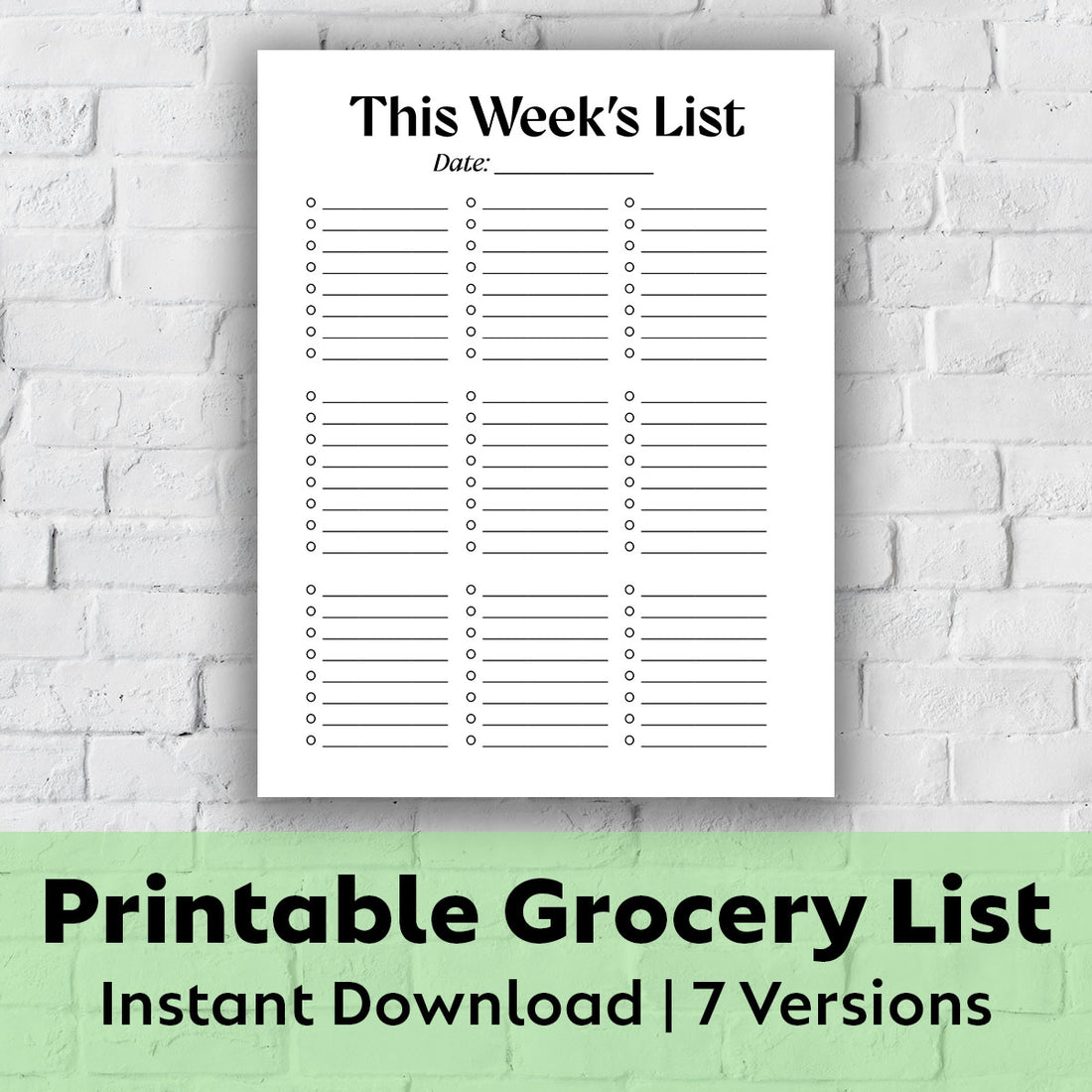Printable Grocery List - This Week&