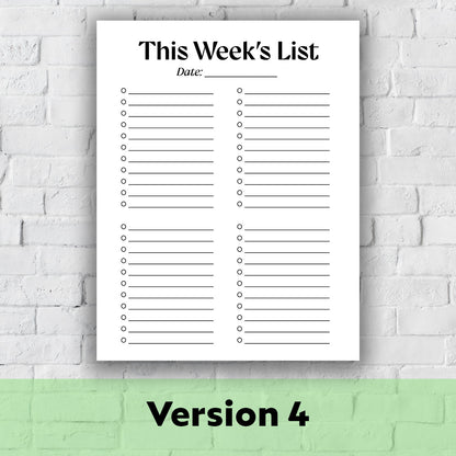 Printable Grocery List - This Week&