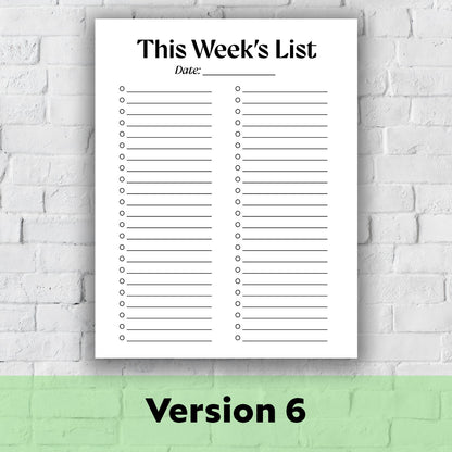 Printable Grocery List - This Week&