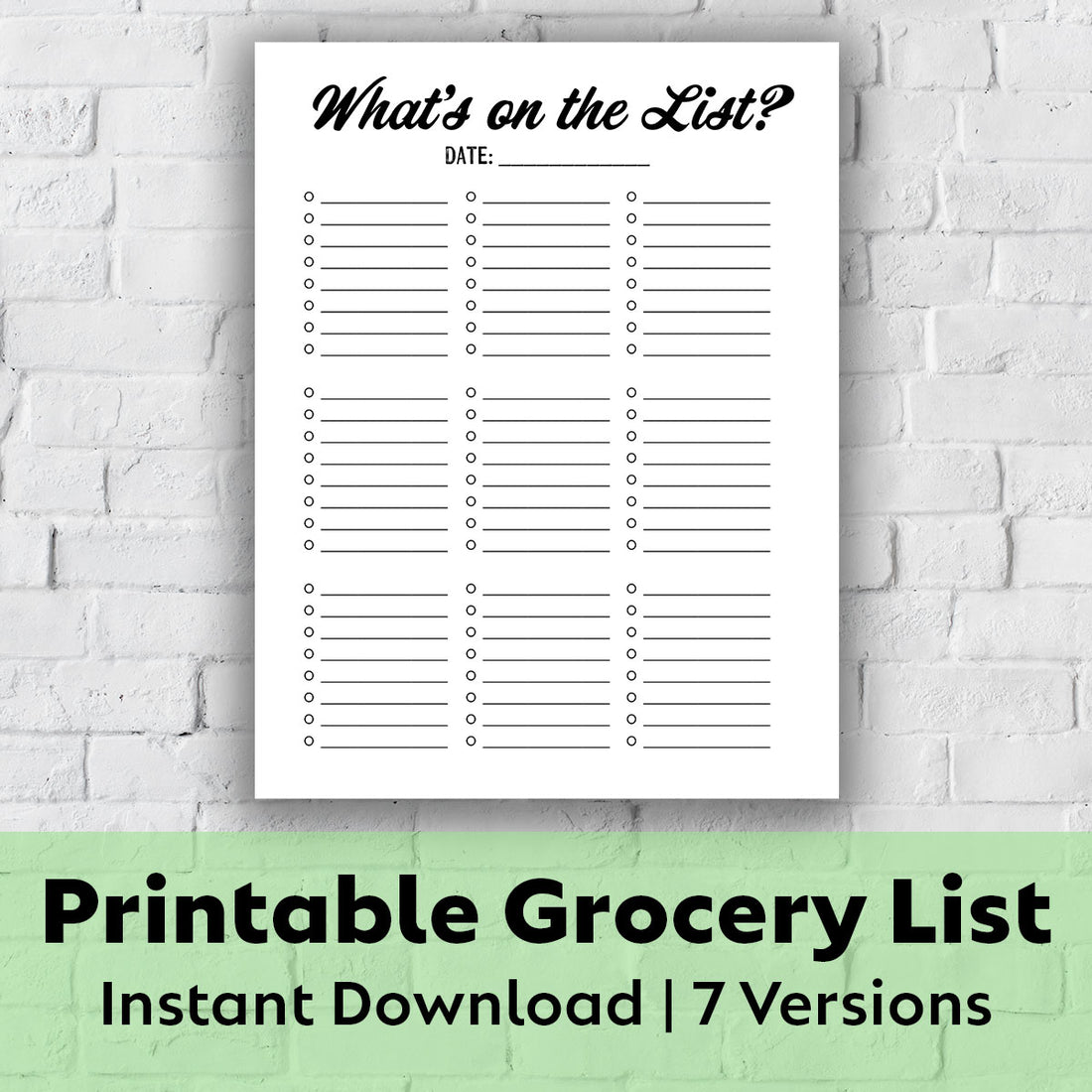 Printable Grocery List - What&